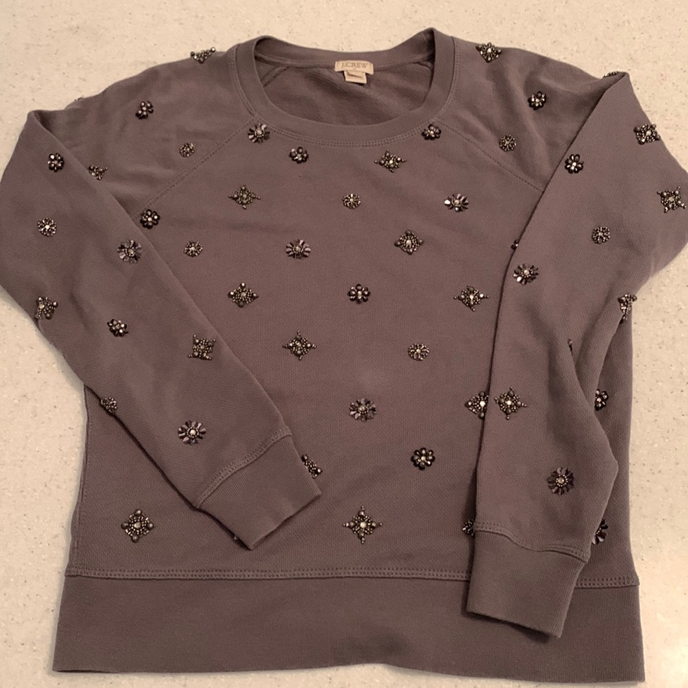 JCrew Sweatshirt - Embellished w/ sequins size Womens XS - Picture 3 of 4